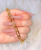 Unisex Diamond Cut Thick Figaro Bracelet Or Necklace