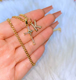 Kendall Cross & Initial (Cuban Chain)
