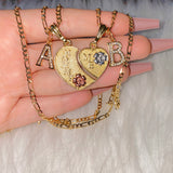 Mommy & Me Breakable Heart With 2 Letters (Tricolor)