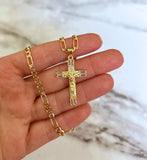 Fancy Crucifix (Figaro Chain)
