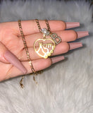 Golden Mom Heart With Letter