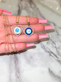 Halo Heart Eye Necklace (Rolo Chain)