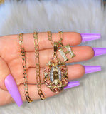 Tricolor La Rosa De Guadalupe With Bling Initial