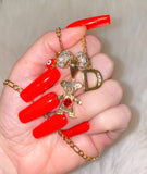 Bling Birthstone And Initial Kids With Red Eyes