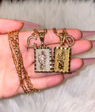 Framed Saint Jude And Initial Necklace