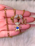 Icy Birthstone And Initial Kids Teddy Come Combo(1 Or 2 Kids)