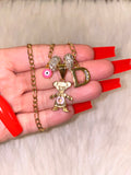 Bling Birthstone And Initial Kids With Pink Eyes