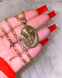 Oval Diamond Cut Jesus Necklace