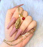 Dainty Classic Mary With Birthstone