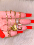 Mom Heart With 1 To 5 Bling Letters