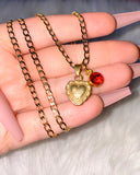 Cross Heart With Birthstone