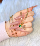 Icy Initial And Birthstone Necklace