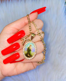 Iced Out Image Of Saint Jude With Initial