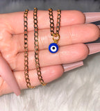 Dainty Eye Necklace (Cuban Chain)