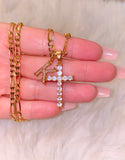 Diamond Inspired Cross With Initial