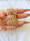 Oval Mother Mary With Birthstone