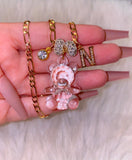 Crystal Teddy, Icy Initial, And Birthstone Combo