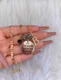 Baby's Breath Initial & Birthstone Combo