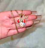 Diamond Image Of Jesus With Initial (Red)