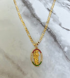 Mexican Flag Saint Jude (Figaro Chain)