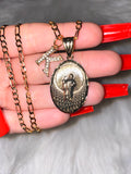 Oval Diamond Cut Saint Jude Necklace With Initial