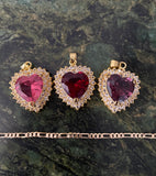 Large Icy Heart Necklace In Multiple Colors