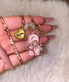 Crystal Teddy, Mom Heart, & 1 To 4 Letters