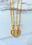 Tricolor Mary And Cross Heart Set