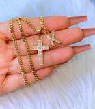 Sugar Cross & Initial (Cuban Chain)