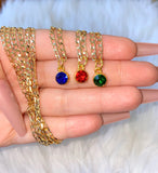 Birthstone Cuban Necklace