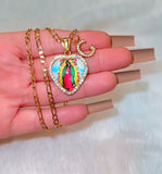 Diamond Image Of Mary With Initial (Multicolor)