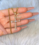 Dynasty Cross & Initial (Cuban Chain)