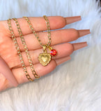 Cross Heart With Birthstone