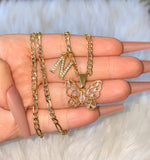 Baguette Butterfly With Initial