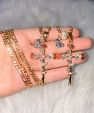 Rose Cross & Silver Teddy Cross