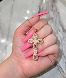 Geo Cross (Pink/Rolo Chain)