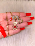 Bling Birthstone And Initial Kids With Red Eyes