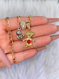 Birthstone Kids And Silver Teddy Necklace (1 To 2 Kids)