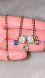 Cuban Multiple Birthstone Necklace