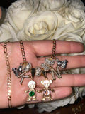 Teddy, Birthstone, And Initial Combo (Bicolor)