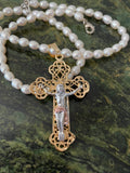 Freshwater Pearl Crucifix Necklace