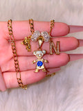 Icy Birthstone And Initial Kids Teddy Come Combo(1 Or 2 Kids)