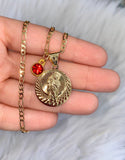 Round Saint Jude With Birthstone