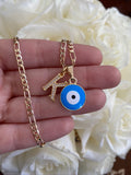 Icy Eye & Initial Necklace