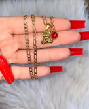 Golden Teddy With Birthstone