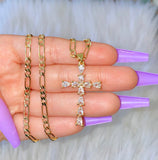 Pear Shape Cross (Figaro Chain)