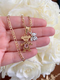 Birthstone Kid And Silver Teddy Necklace (1 Kid)