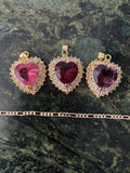 Large Icy Heart Necklace In Multiple Colors