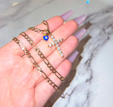 Diamond Inspired Cross With Heart Eye