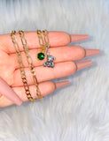 Birthstone & Silver Teddy Necklace